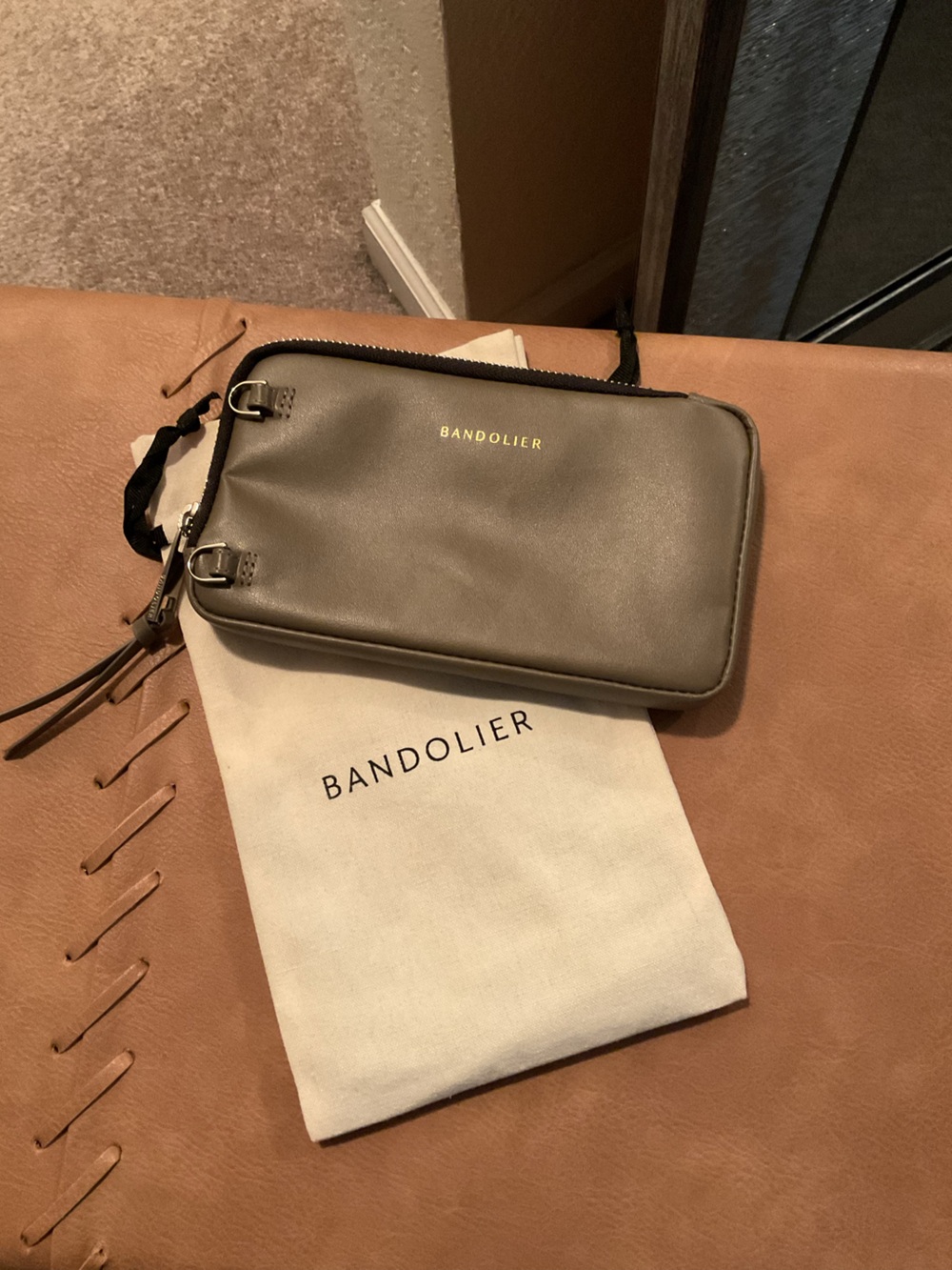 Bandolier Expanded Pouch Greige / Silver New!